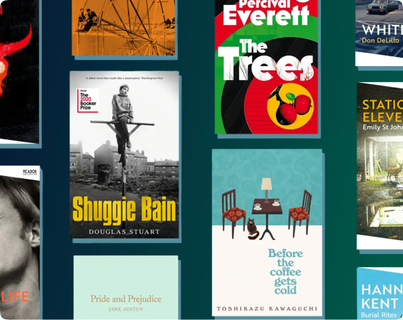 A collage of published book covers